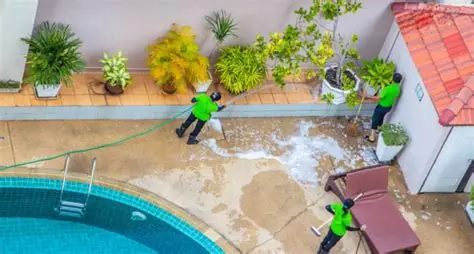 Maintenance team working on AC and plumbing in a Dubai villa